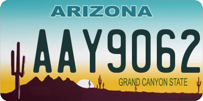 AZ license plate AAY9062