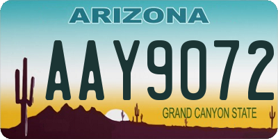 AZ license plate AAY9072