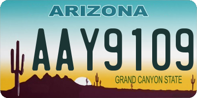 AZ license plate AAY9109
