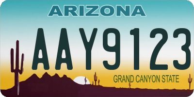 AZ license plate AAY9123