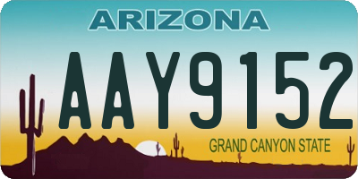 AZ license plate AAY9152