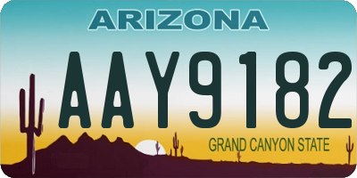 AZ license plate AAY9182