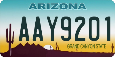 AZ license plate AAY9201