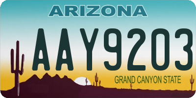 AZ license plate AAY9203