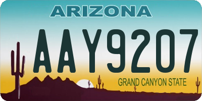 AZ license plate AAY9207