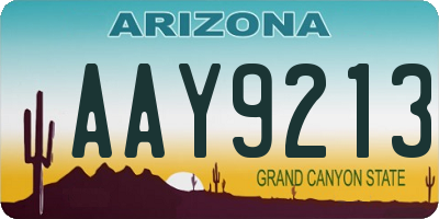 AZ license plate AAY9213