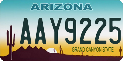 AZ license plate AAY9225