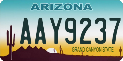 AZ license plate AAY9237