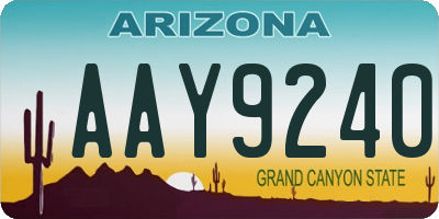 AZ license plate AAY9240