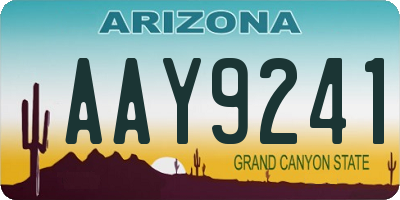 AZ license plate AAY9241