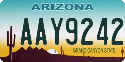 AZ license plate AAY9242