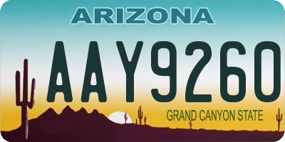 AZ license plate AAY9260
