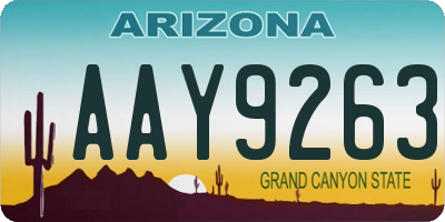 AZ license plate AAY9263