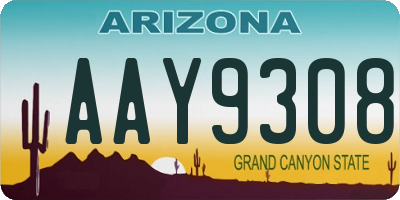 AZ license plate AAY9308