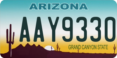 AZ license plate AAY9330