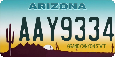 AZ license plate AAY9334