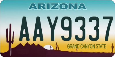AZ license plate AAY9337