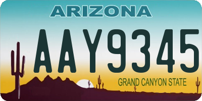 AZ license plate AAY9345