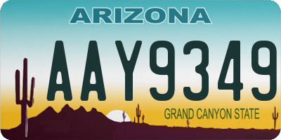 AZ license plate AAY9349