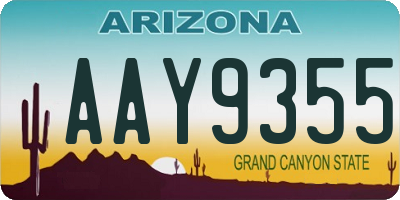 AZ license plate AAY9355