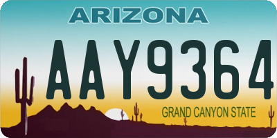 AZ license plate AAY9364