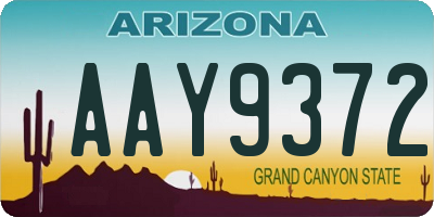AZ license plate AAY9372