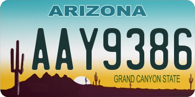 AZ license plate AAY9386