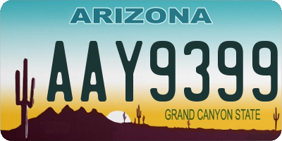 AZ license plate AAY9399