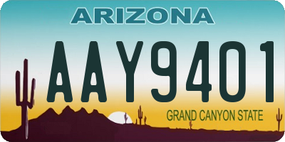 AZ license plate AAY9401