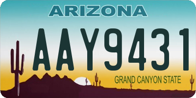 AZ license plate AAY9431