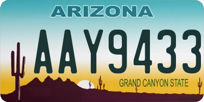 AZ license plate AAY9433