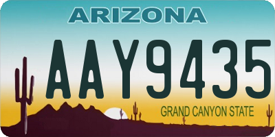 AZ license plate AAY9435