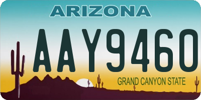 AZ license plate AAY9460
