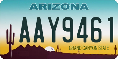 AZ license plate AAY9461