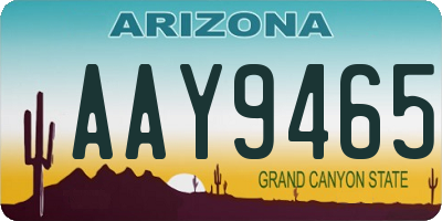 AZ license plate AAY9465