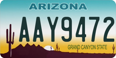 AZ license plate AAY9472