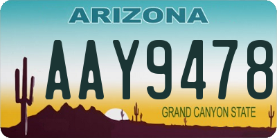 AZ license plate AAY9478