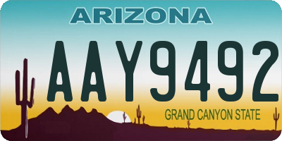 AZ license plate AAY9492