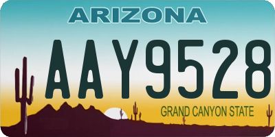 AZ license plate AAY9528