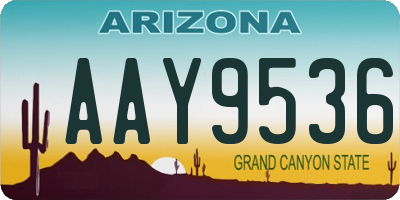 AZ license plate AAY9536