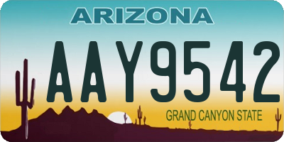 AZ license plate AAY9542