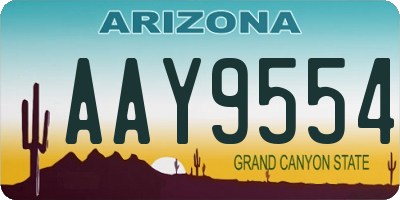 AZ license plate AAY9554