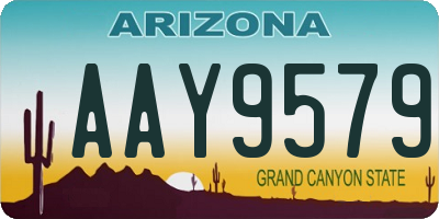 AZ license plate AAY9579