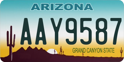 AZ license plate AAY9587