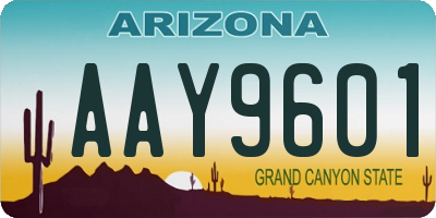 AZ license plate AAY9601