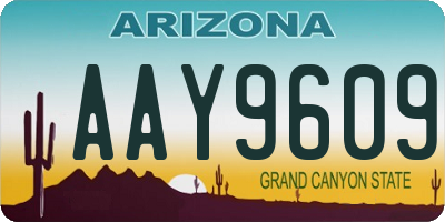 AZ license plate AAY9609