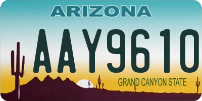 AZ license plate AAY9610