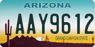 AZ license plate AAY9612