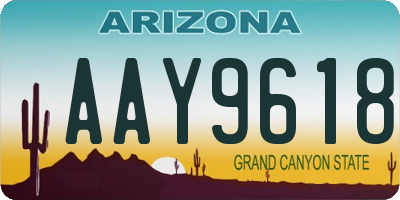 AZ license plate AAY9618
