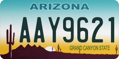 AZ license plate AAY9621
